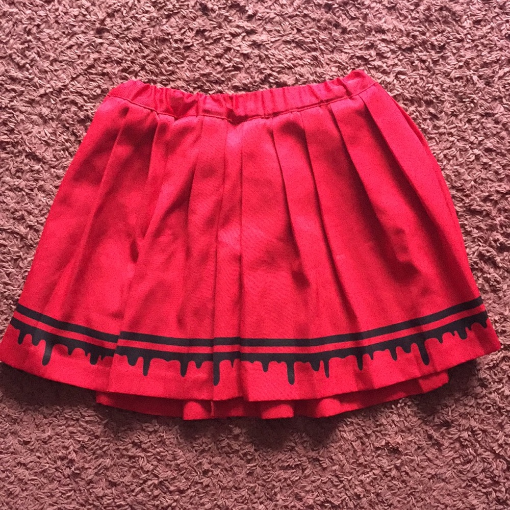 Chic Red Mini Skirt with Black Accent